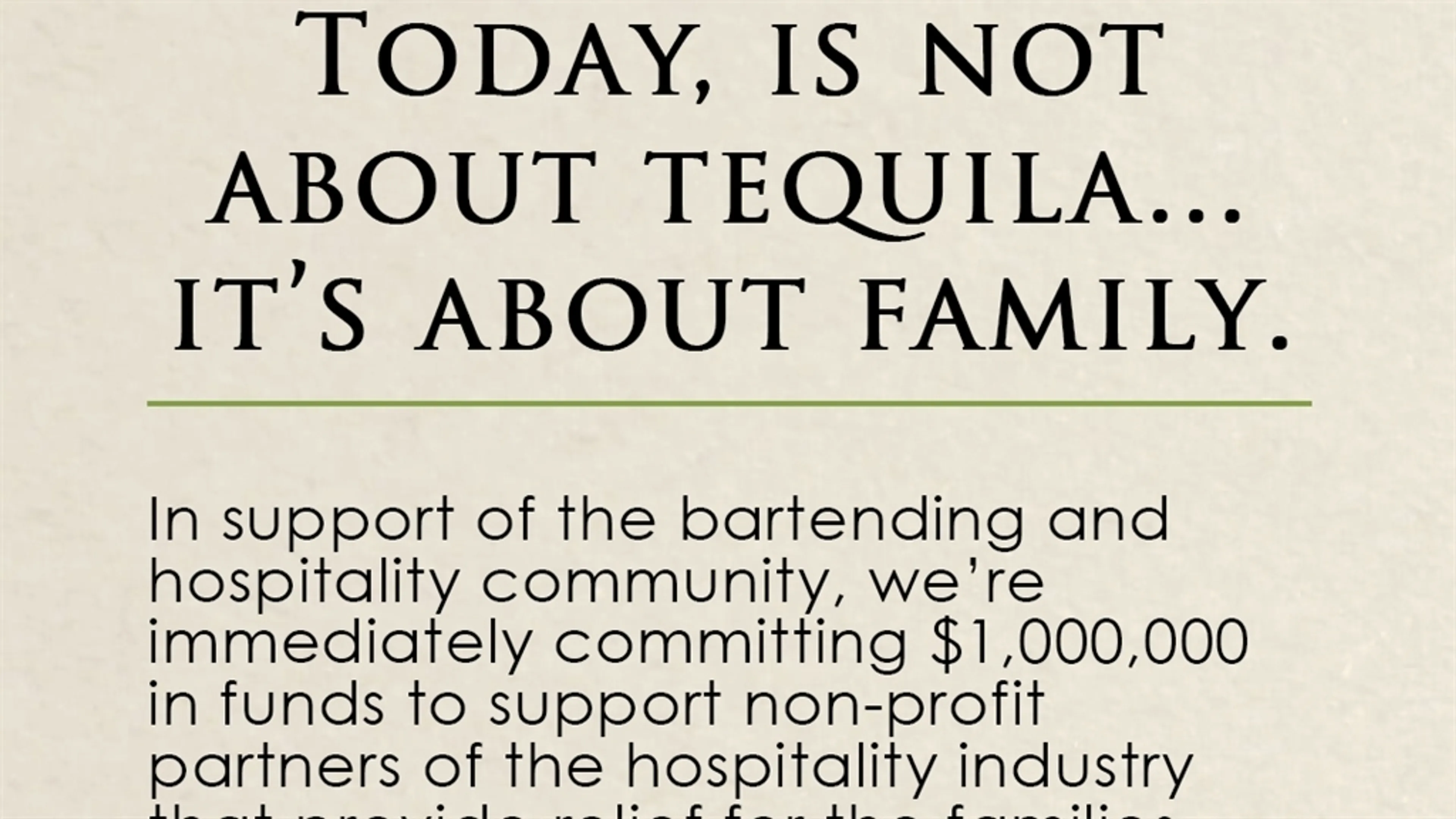 PATRÓN TEQUILA Commits $1,000,000 to Support Bartenders and the Hospitality Community