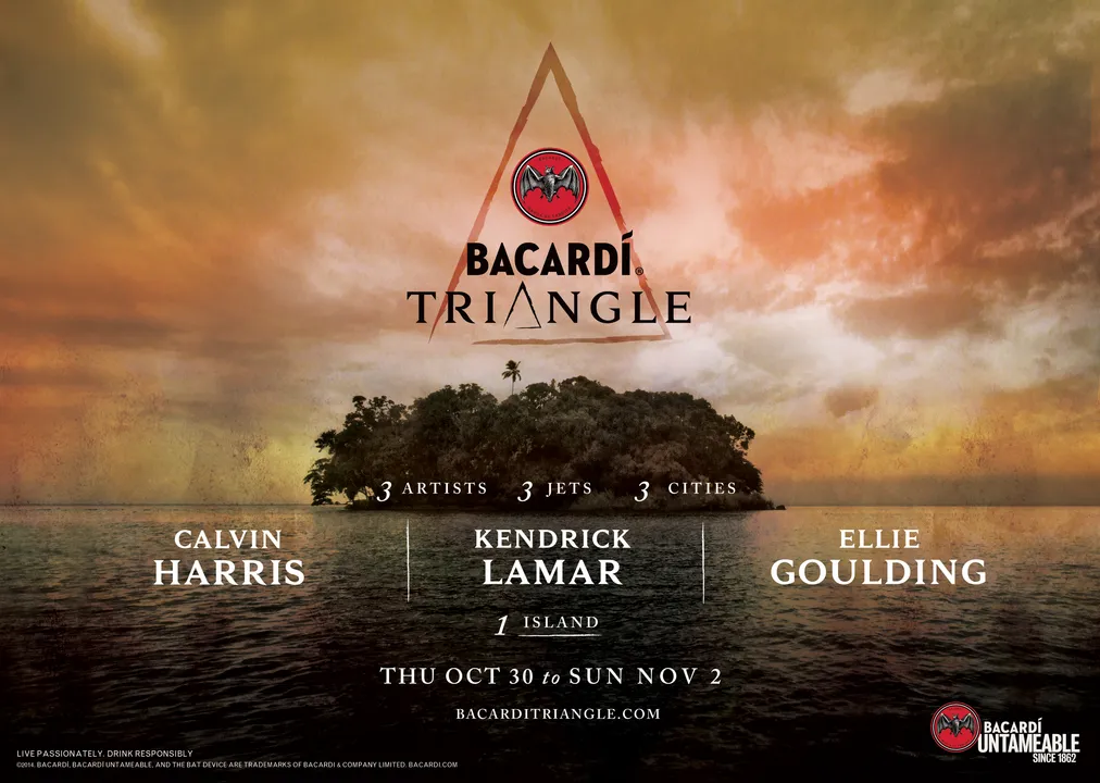 CALVIN HARRIS, KENDRICK LAMAR AND ELLIE GOULDING TO TAKE THE STAGE AT BACARDÍ TRIANGLE 