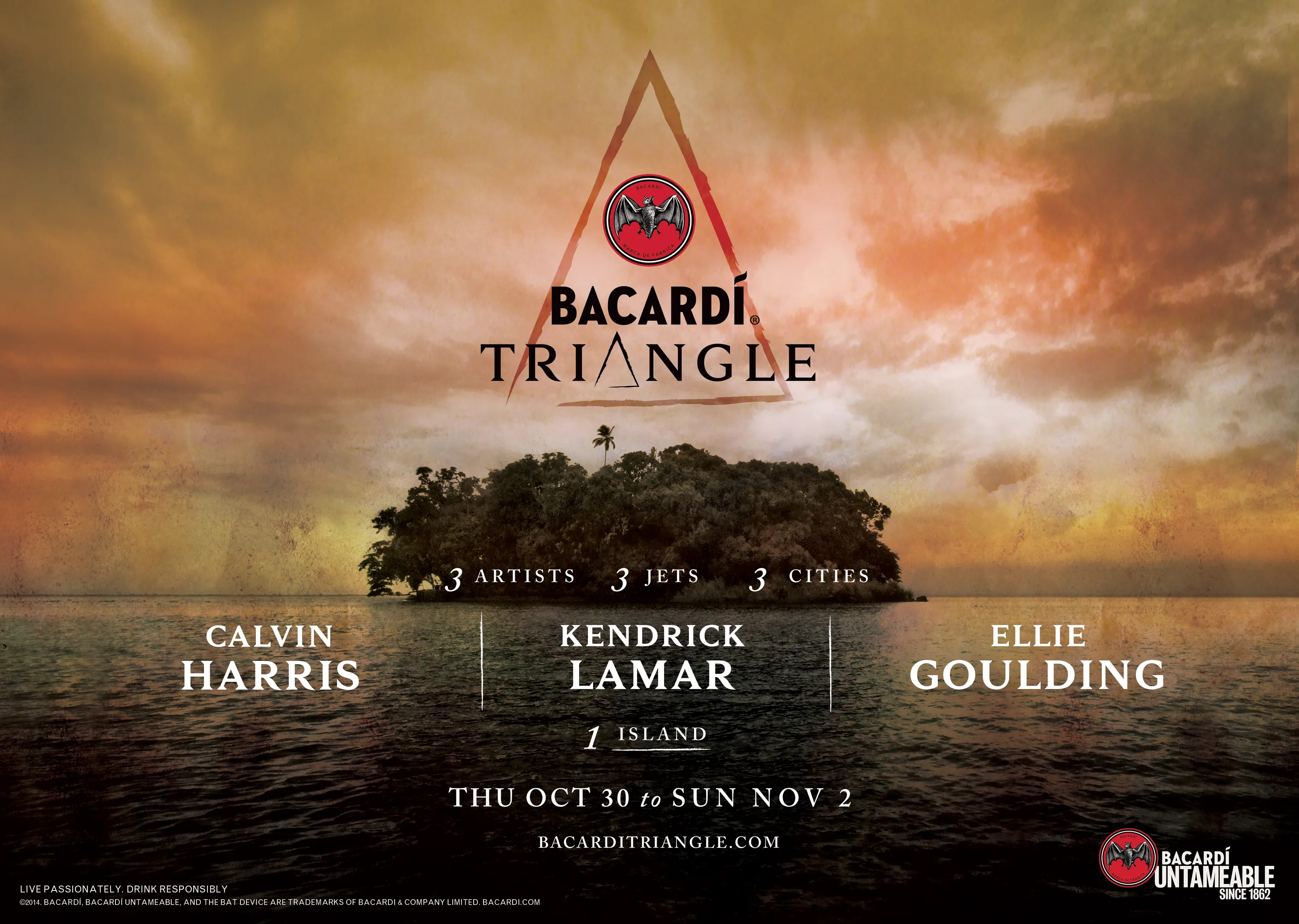 Calvin Harris, Kendrick Lamar and Ellie Goulding to Take the Stage at BACARDI Triangle
