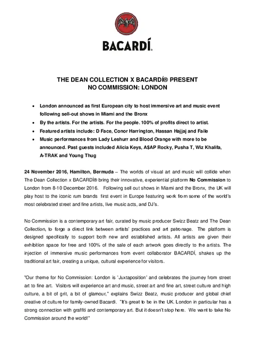 SWIZZ BEATZ AND THE DEAN COLLECTION BRING NO COMMISSION TO LONDON