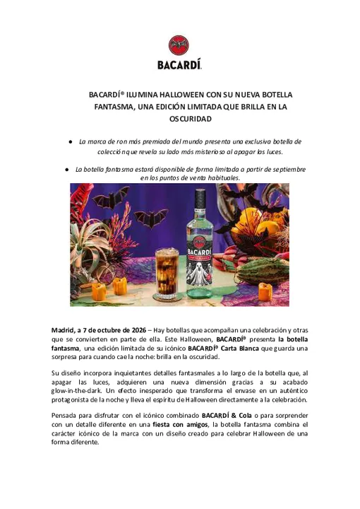 NdP_  BACARDIì ILUMINA HALLOWEEN CON SU NUEVA GHOST BOTTLE UNA EDICIOìN LIMITADA QUE BRILLA EN LA OSCURIDAD_AP.docx (1).pdf