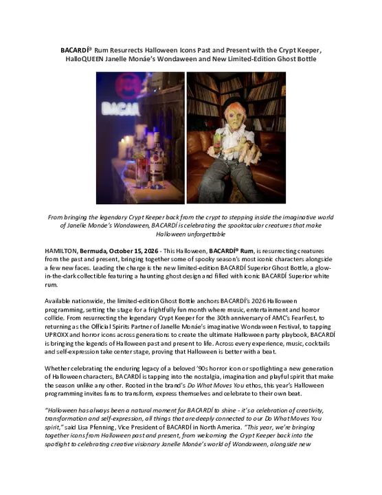 [EXT] Bacardi x Halloween 2026 - Press Release 10.13.docx