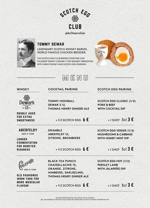DEWAR'S SCOTCH EGG CLUB ALTONALE HAMBURG