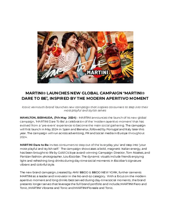 MARTINI - Dare To Be - New Campaign Launch Trade Release.docx.pdf