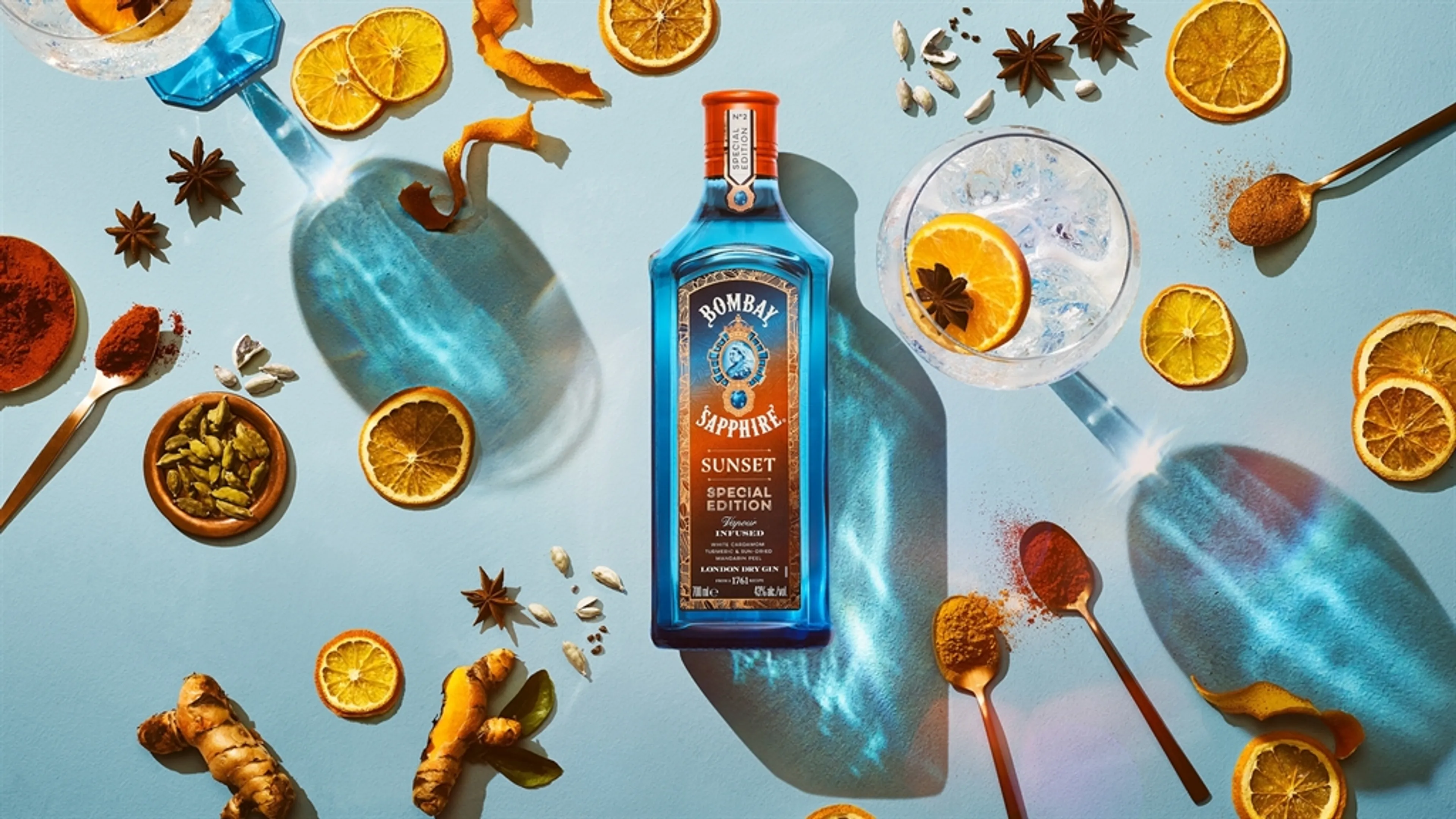 Introducing Bombay Sapphire Sunset® - a New Aromatic Special Edition Gin Inspired by the Universal Glow of the Setting Sun.