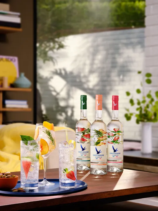 INTRODUCING GREY GOOSE® ESSENCES, A NATURALLY VIBRANT COLLECTION, MADE WITH VODKA INFUSED WITH REAL FRUIT AND BOTANICAL ESSENCES