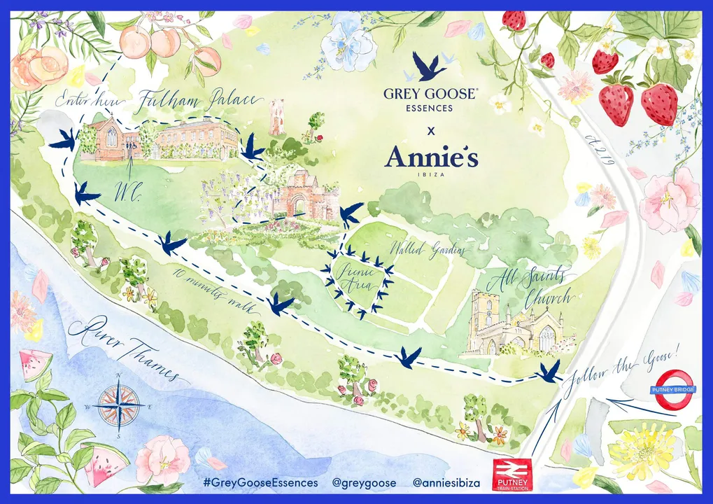  GIVE YOUR PICNIC A GLOW UP WITH THE GREY GOOSE® ESSENCES X  ANNIE’S IBIZA 'SEASON OF SPRITZ’ PICNIC SERIES AT FULHAM PALACE